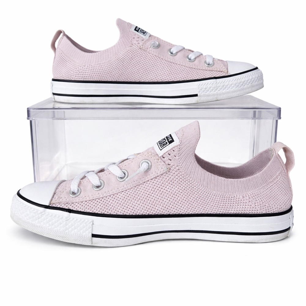 Women’s Converse All Star Light Pink Knit Low Top Sneakers Size 9